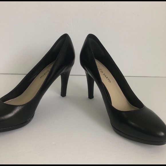 Franco Sarto black classic leather heels pumps 8 - Picture 3 of 7